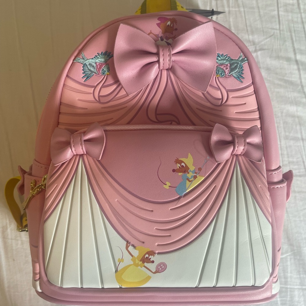 NWT pink Cinderella Disney dress loungefly bag